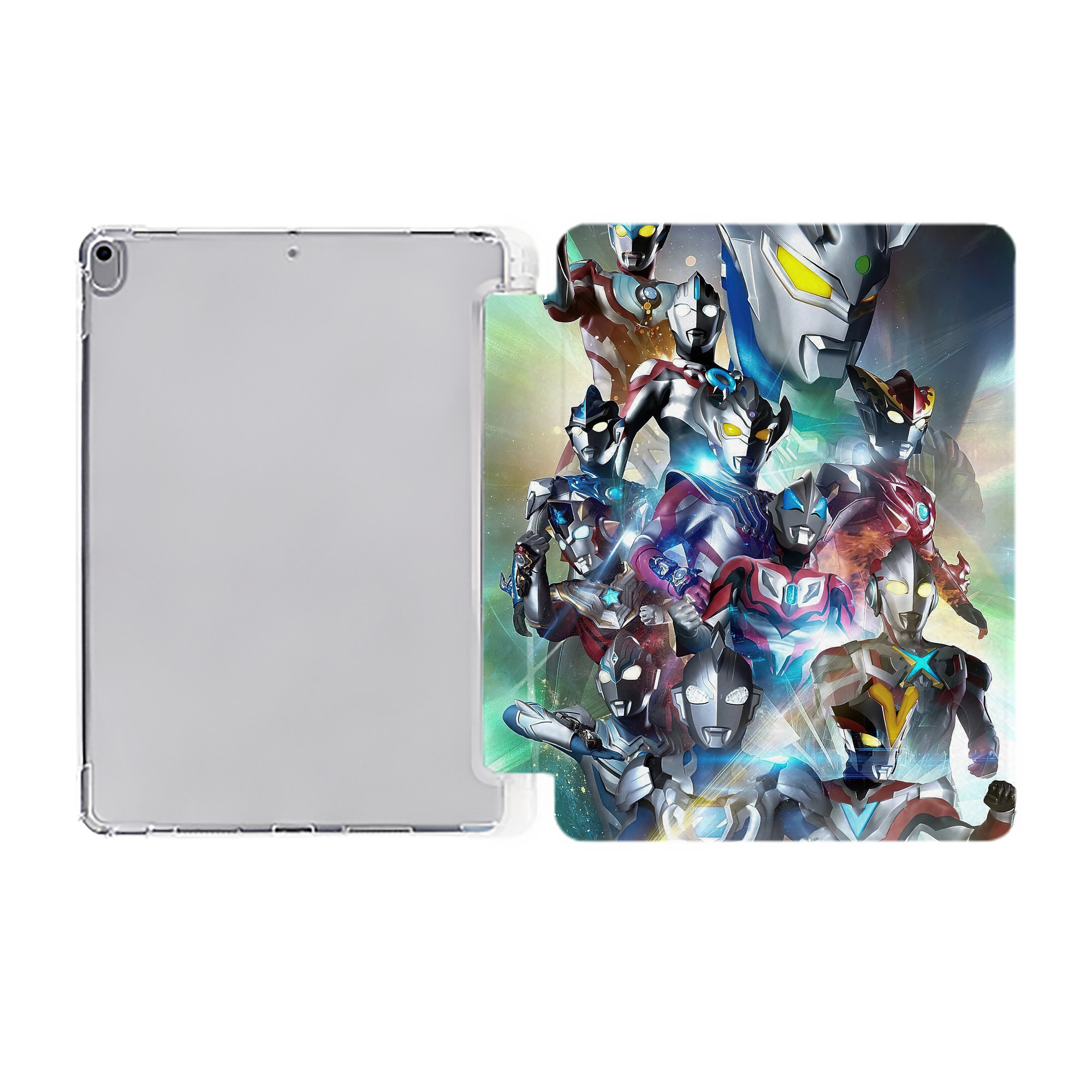 （画像用） ウルトラマン Ultraman IPad ケース ペン収納付き 三つ折りスタンド PUレザー×シリコン 対応機種9.5/10.5/10.9インチ